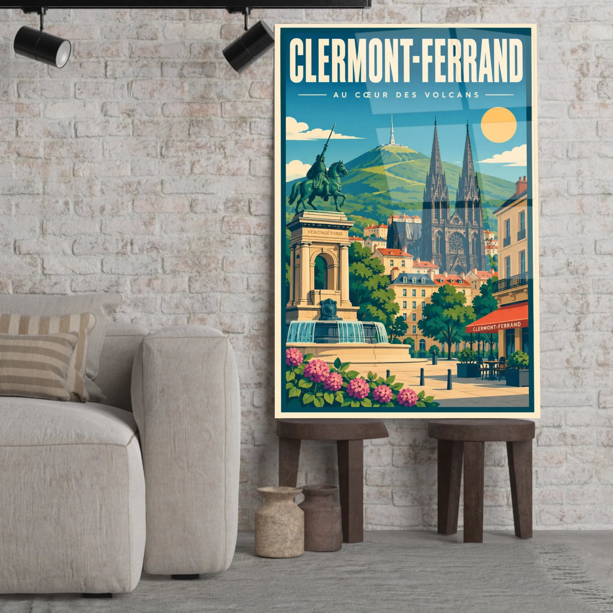 Tableau verre acrylique Clermont-Ferrand, gros plan incliné