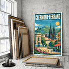 Tableau verre acrylique Clermont-Ferrand, incliné, variante