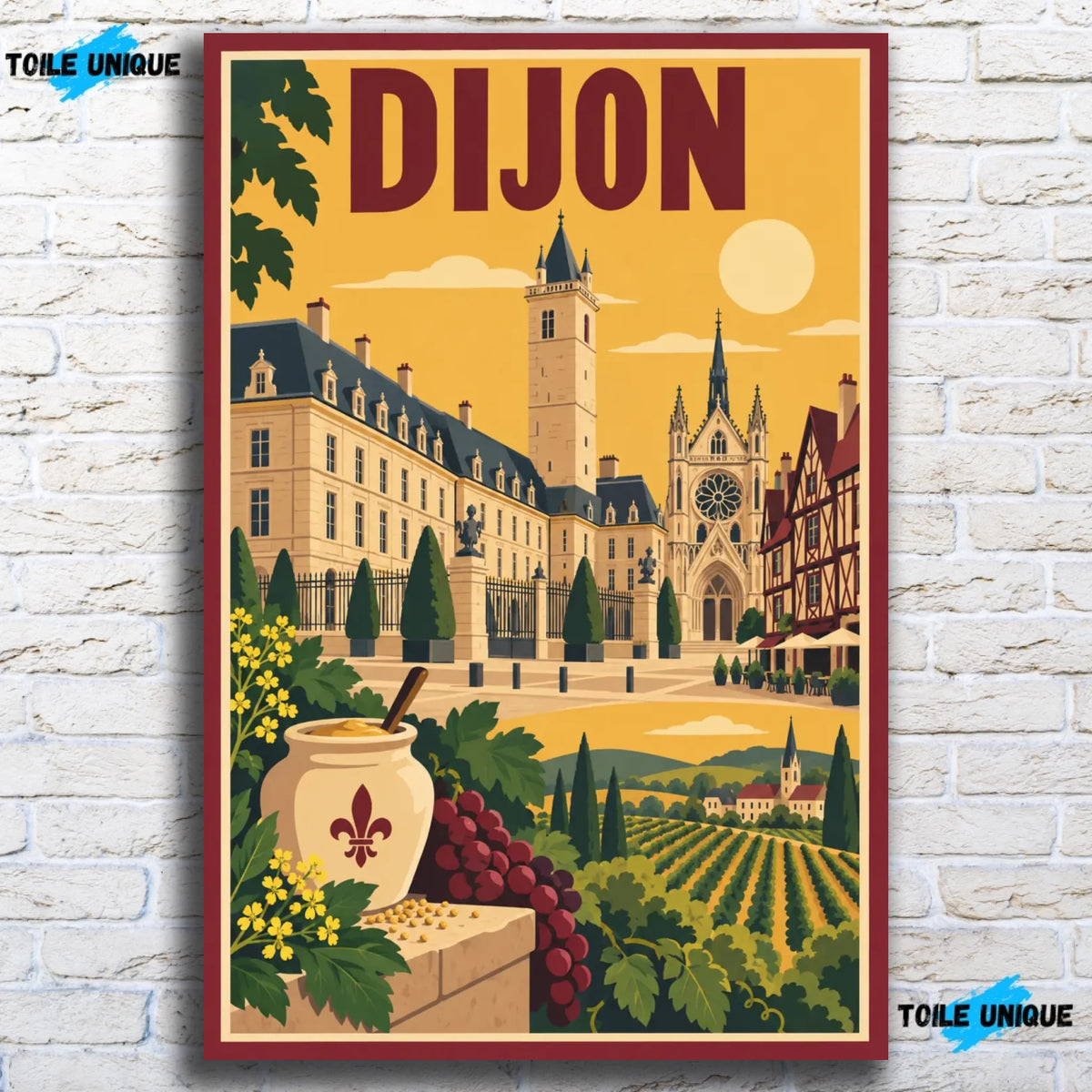 Tableau verre acrylique Dijon, vue de face