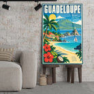 Tableau verre acrylique Guadeloupe, gros plan incliné