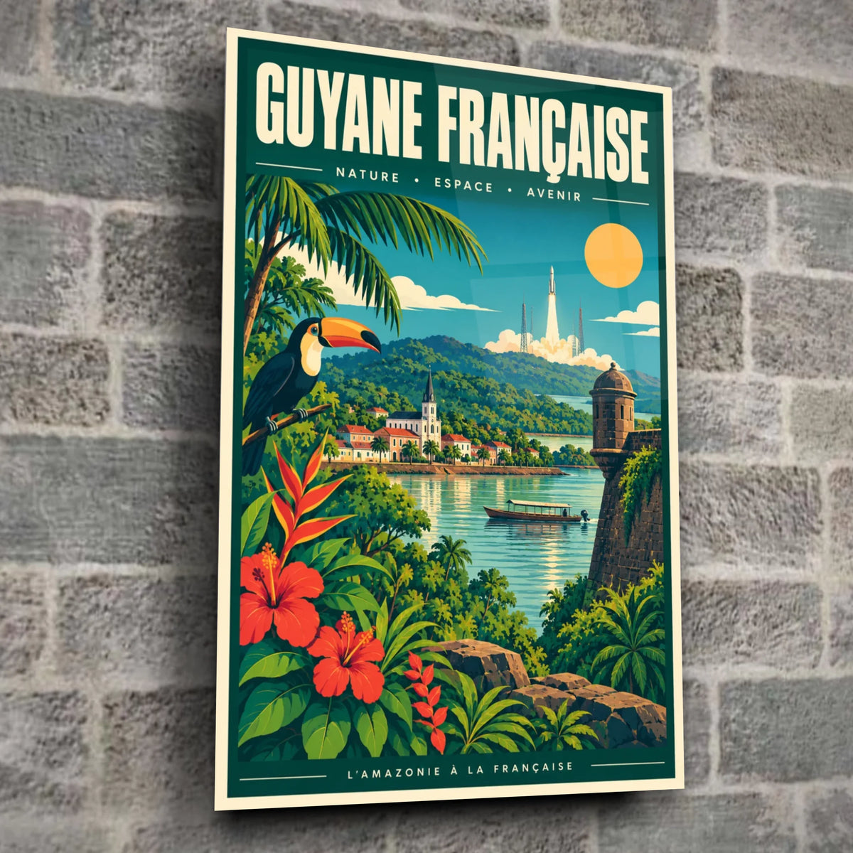 Tableau verre acrylique Guyane Française, gros plan