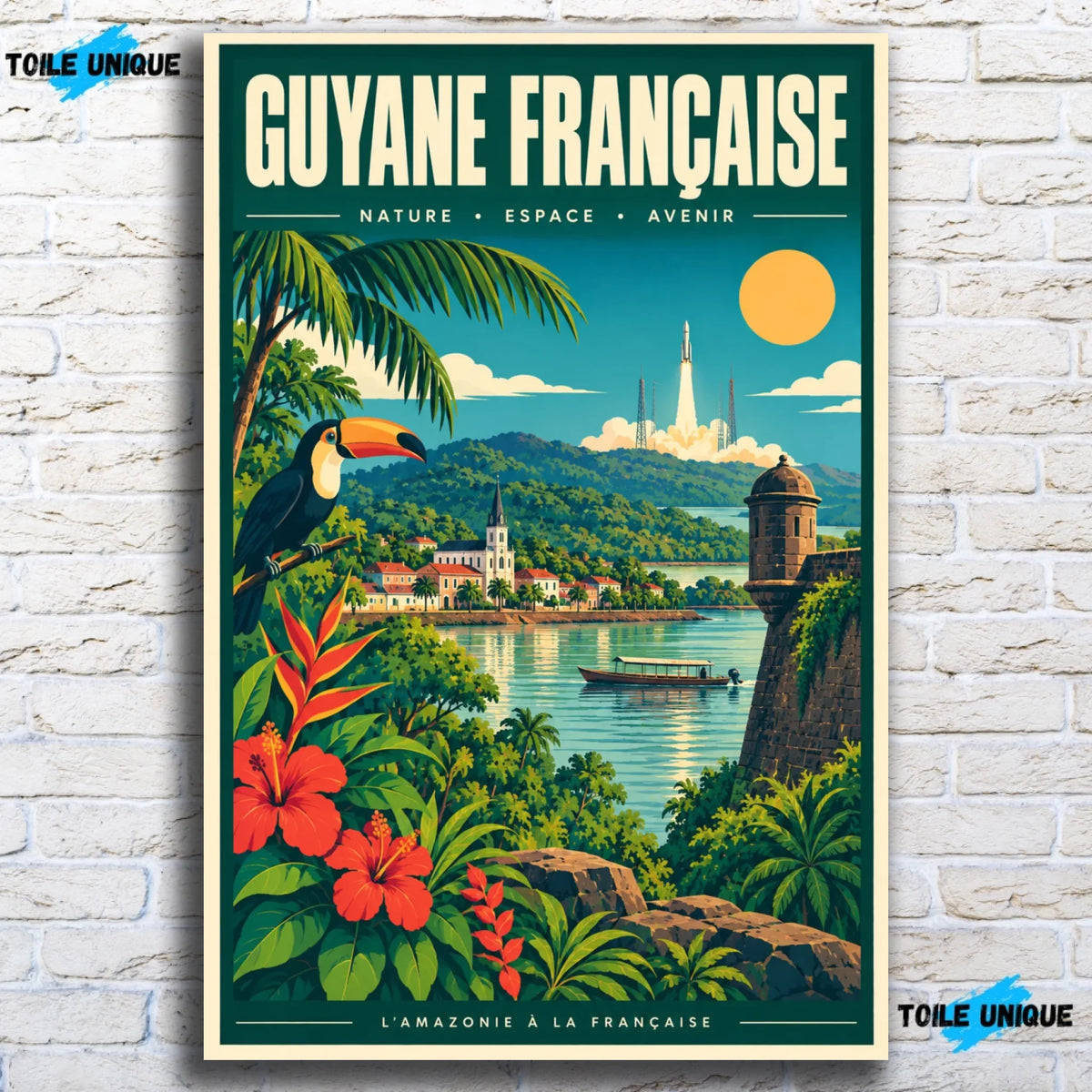 Tableau verre acrylique Guyane Française, vue de face