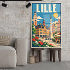 Tableau verre acrylique Lille, gros plan incliné