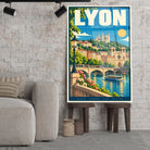 Tableau verre acrylique ville de Lyon, gros plan incliné