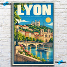 Tableau verre acrylique ville de Lyon, vue de face