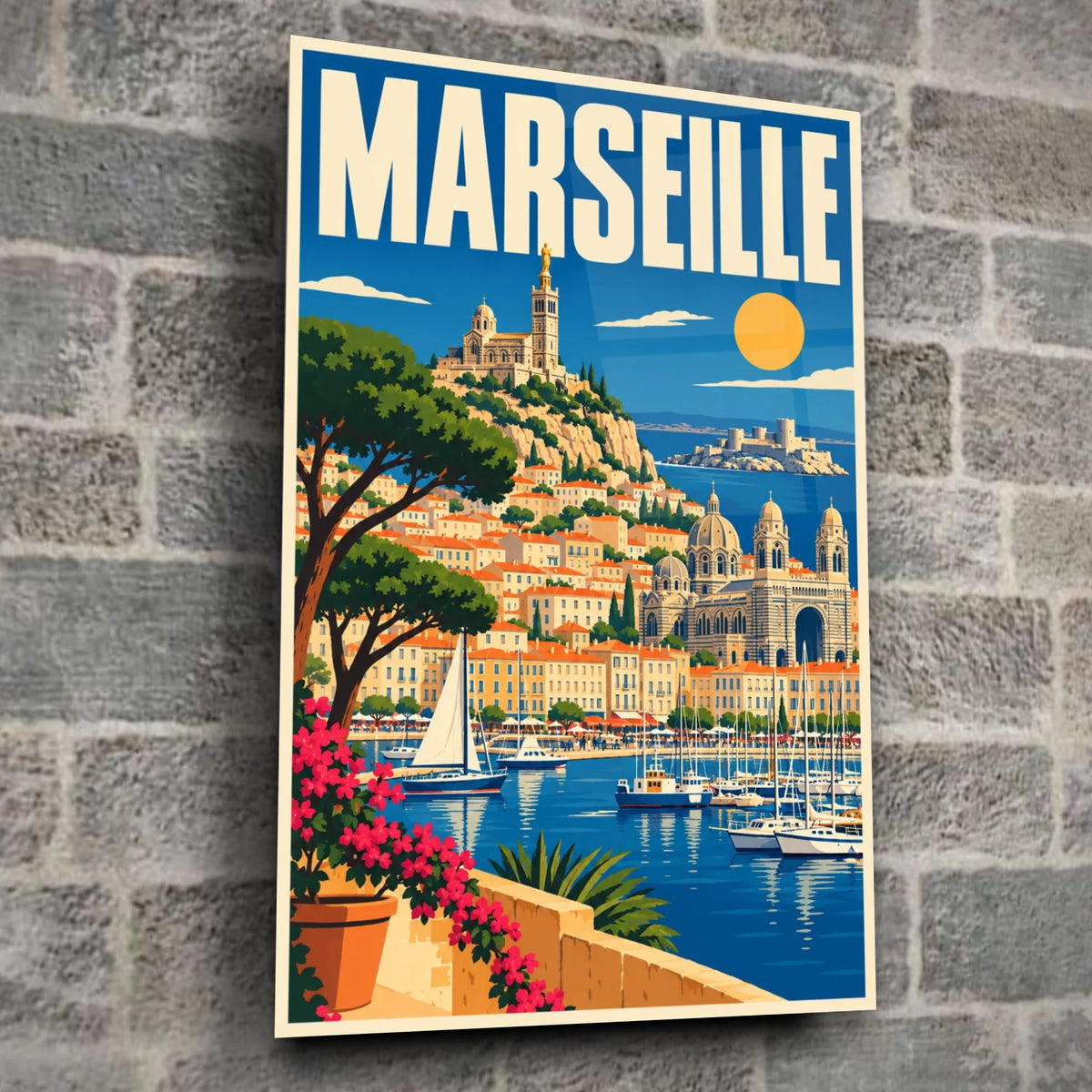 Tableau verre acrylique Marseille, gros plan
