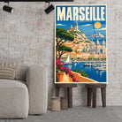 Tableau verre acrylique Marseille, gros plan incliné