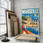 Tableau verre acrylique Marseille, incliné, variante