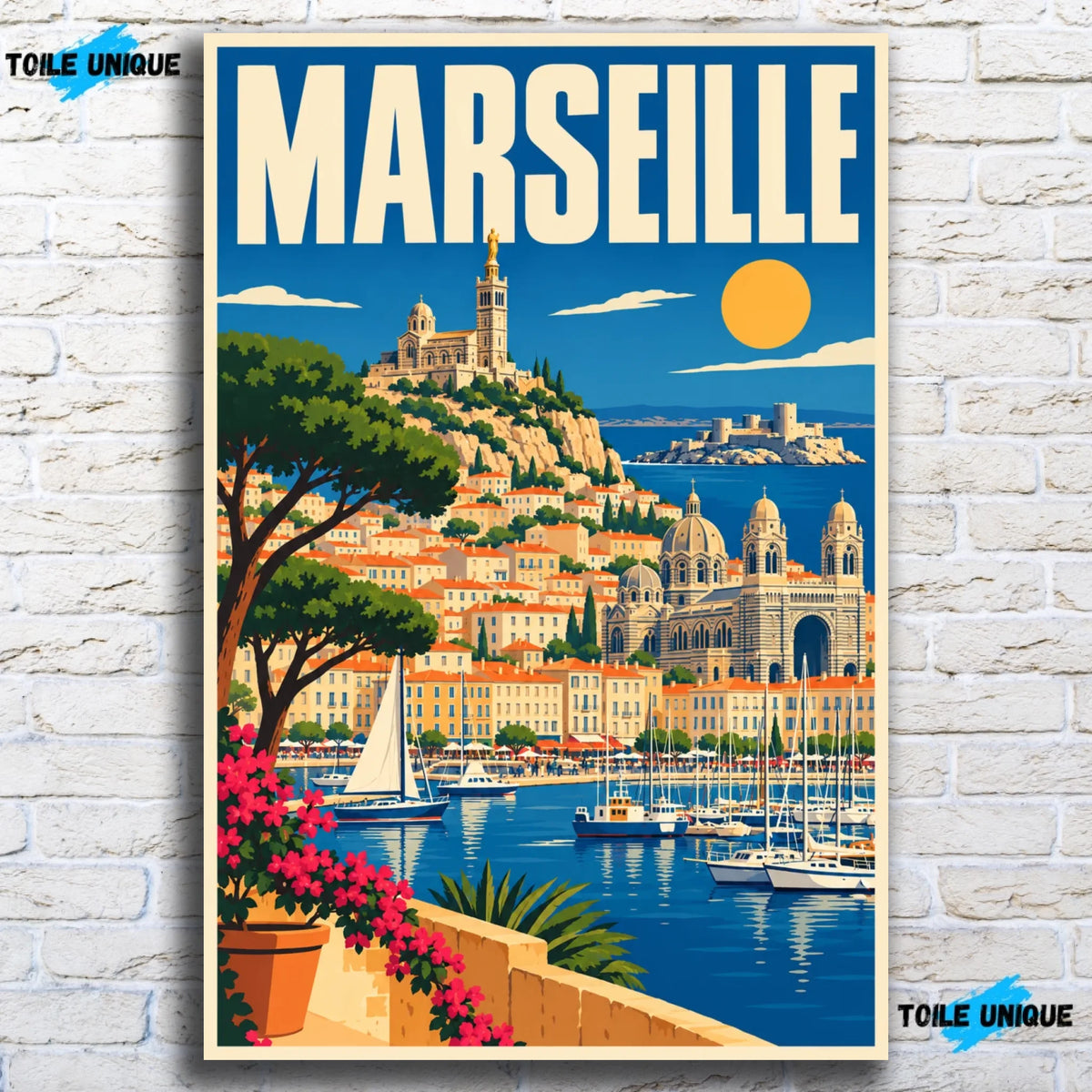 Tableau verre acrylique Marseille, vue de face