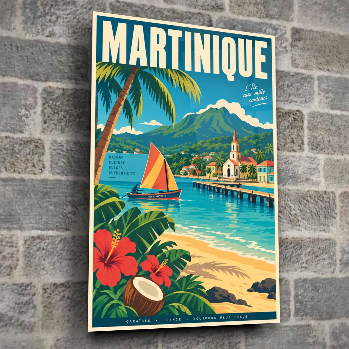Tableau verre acrylique Martinique, gros plan
