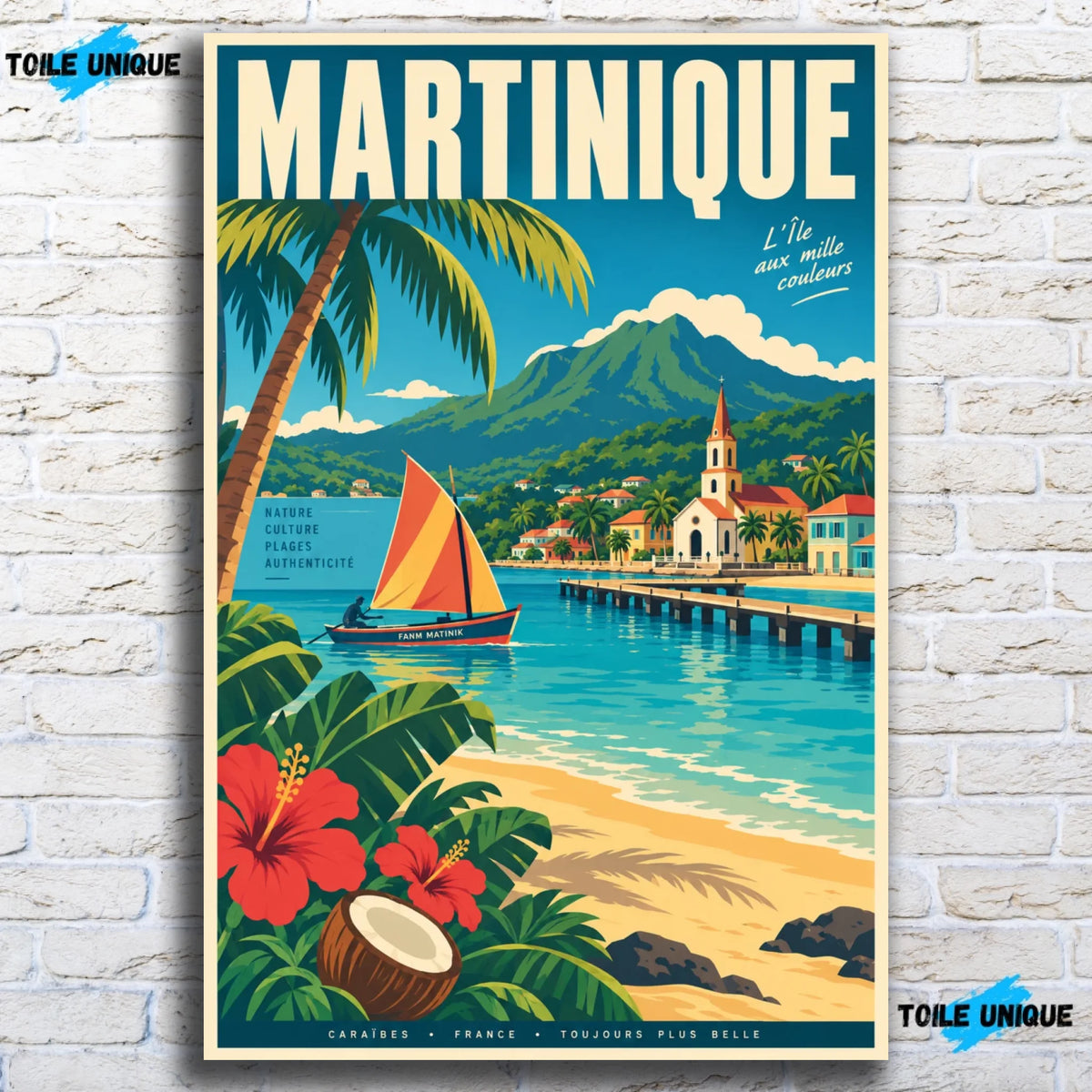 Tableau verre acrylique Martinique, vue de face