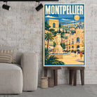 Tableau verre acrylique Montpellier, gros plan incliné