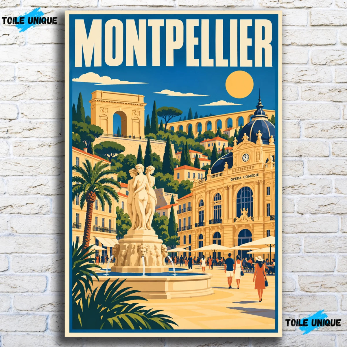 Tableau verre acrylique Montpellier, vue de face