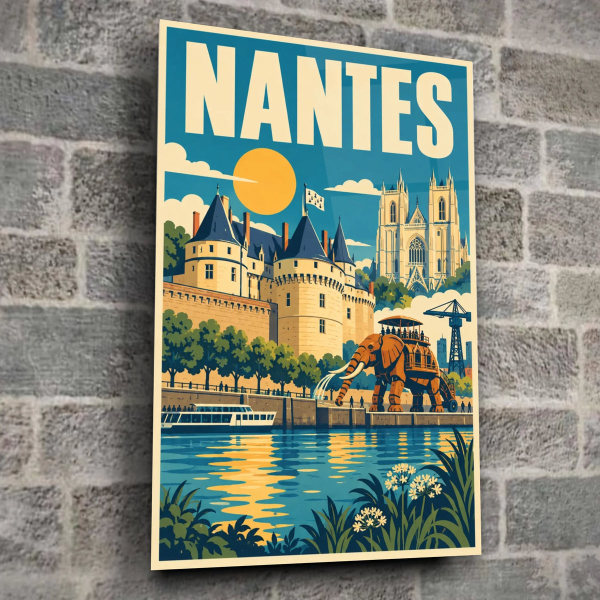 Tableau verre acrylique Nantes, gros plan