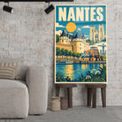 Tableau verre acrylique Nantes, gros plan incliné