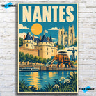 Tableau verre acrylique Nantes, vue de face