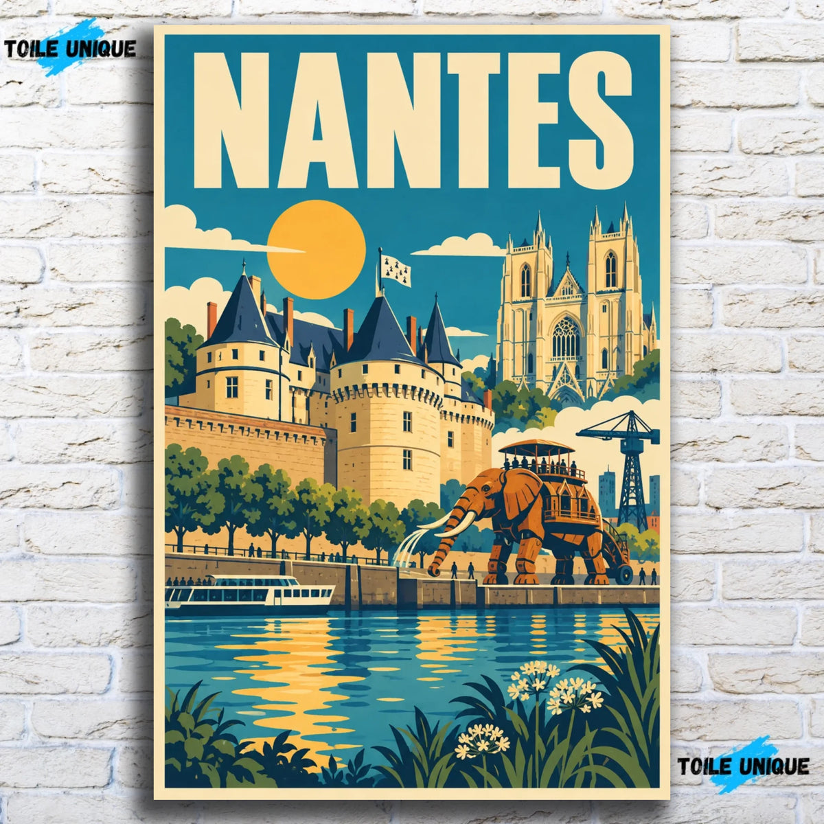 Tableau verre acrylique Nantes, vue de face