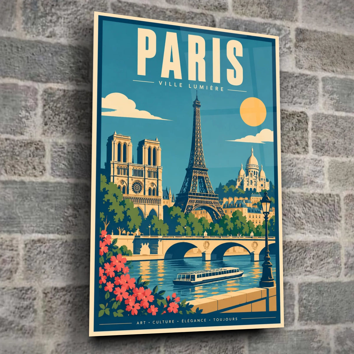 Tableau verre acrylique Paris, gros plan