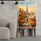 Tableau verre acrylique Paris terrasse Montmartre, gros plan incliné