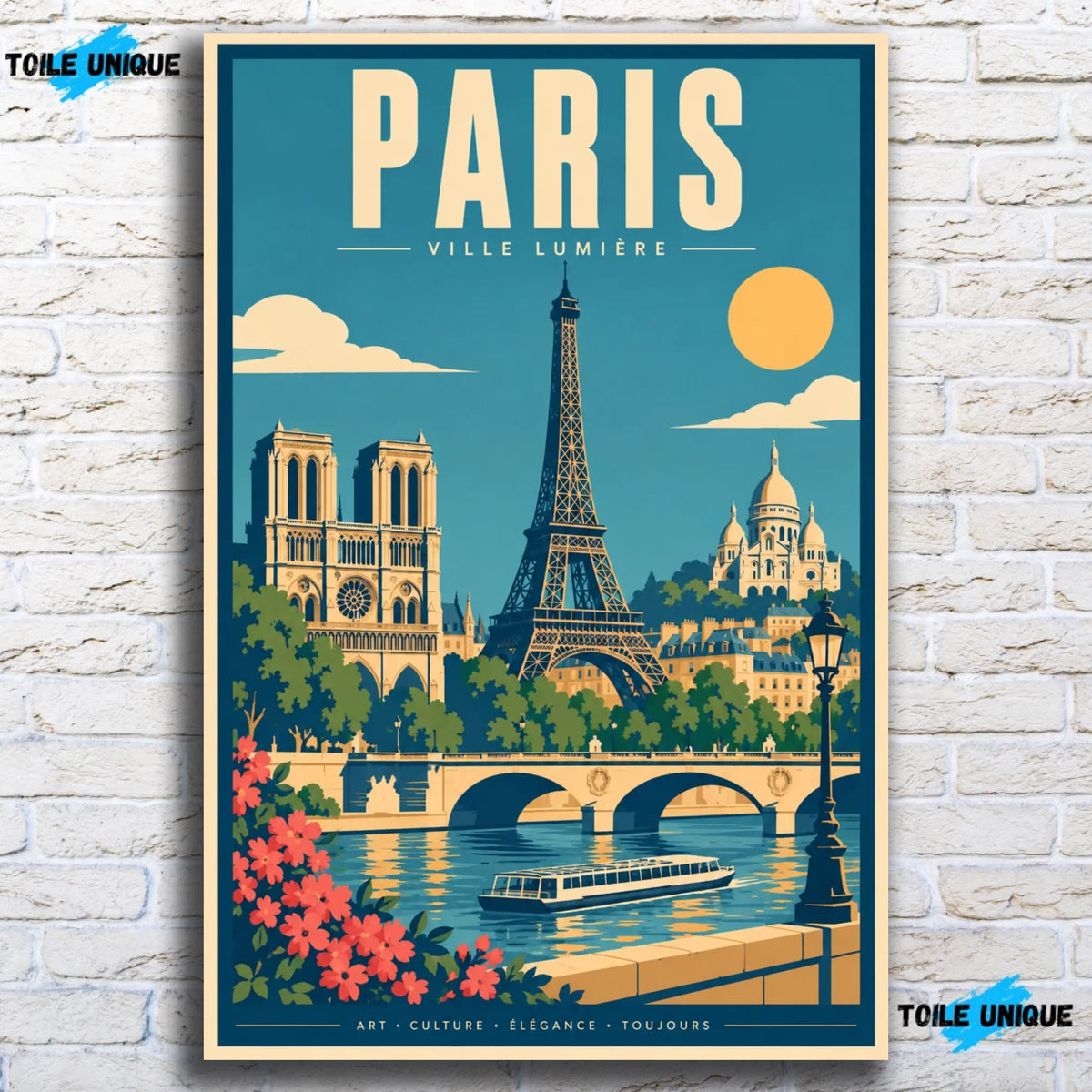 Tableau verre acrylique Paris, vue de face