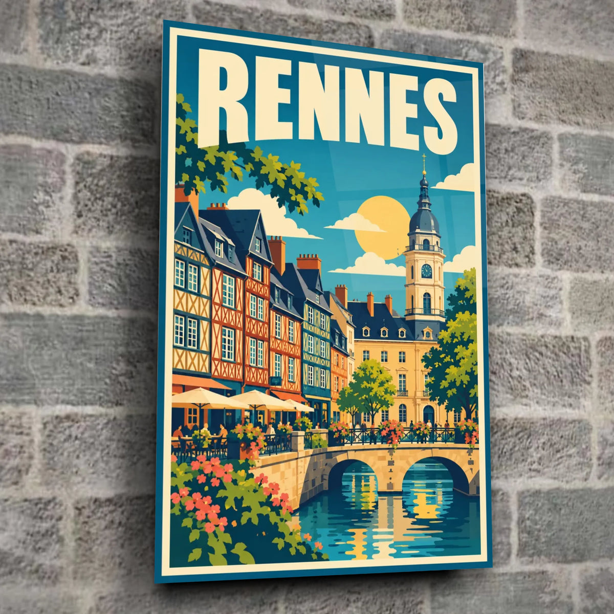 Tableau verre acrylique Rennes, gros plan