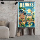 Tableau verre acrylique Rennes, gros plan incliné