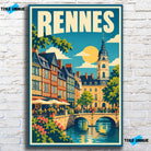 Tableau verre acrylique Rennes, vue de face