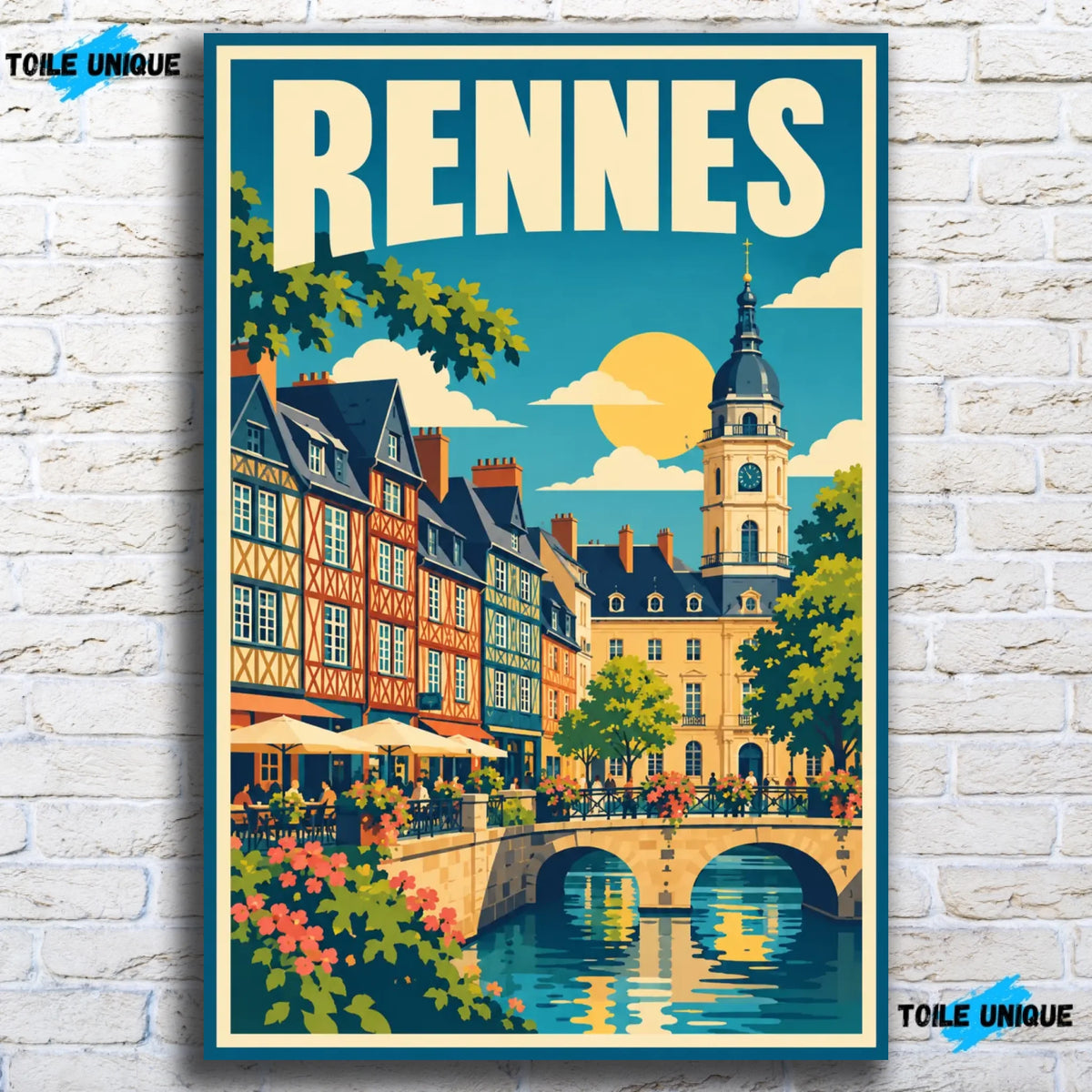 Tableau verre acrylique Rennes, vue de face