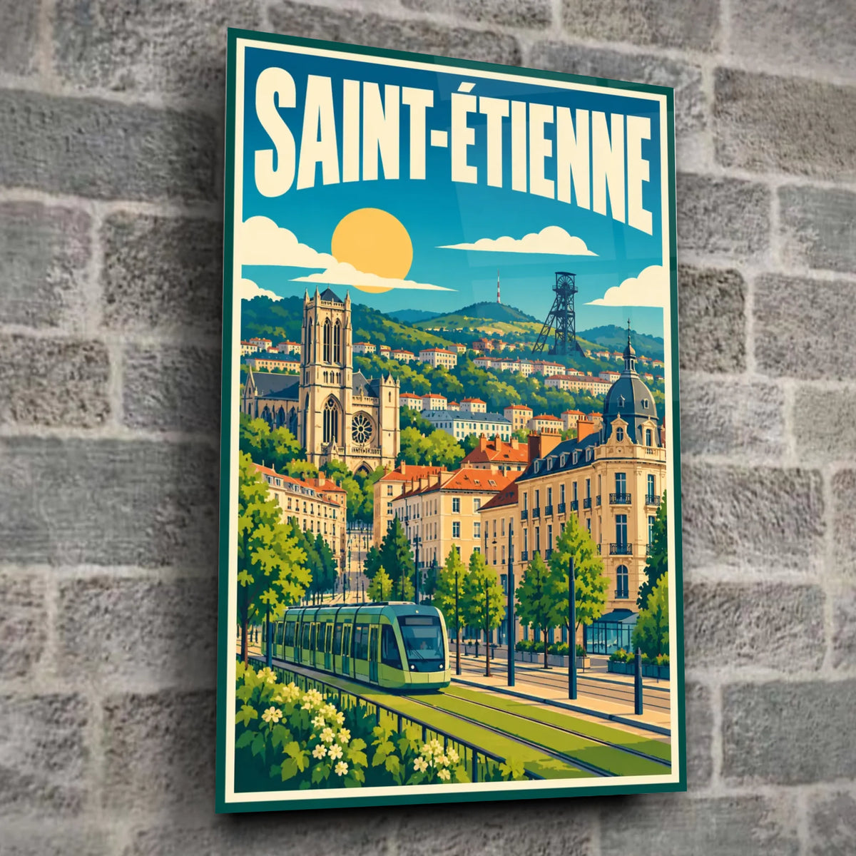 Tableau verre acrylique Saint-Étienne, gros plan