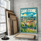 Tableau verre acrylique Saint-Étienne, incliné, variante