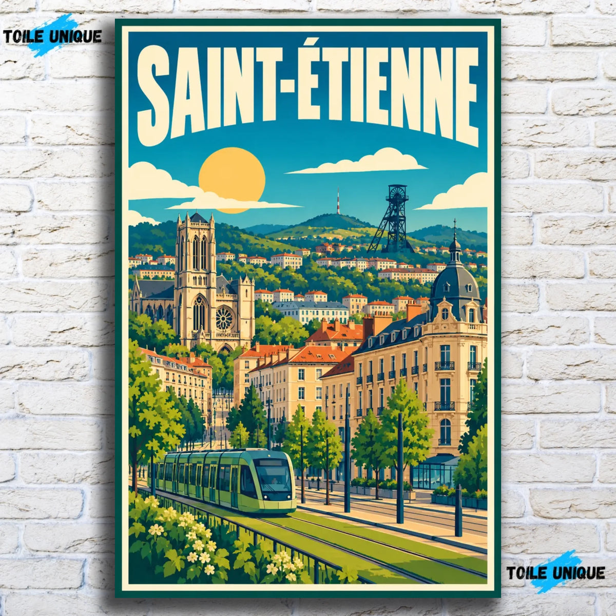 Tableau verre acrylique Saint-Étienne, vue de face
