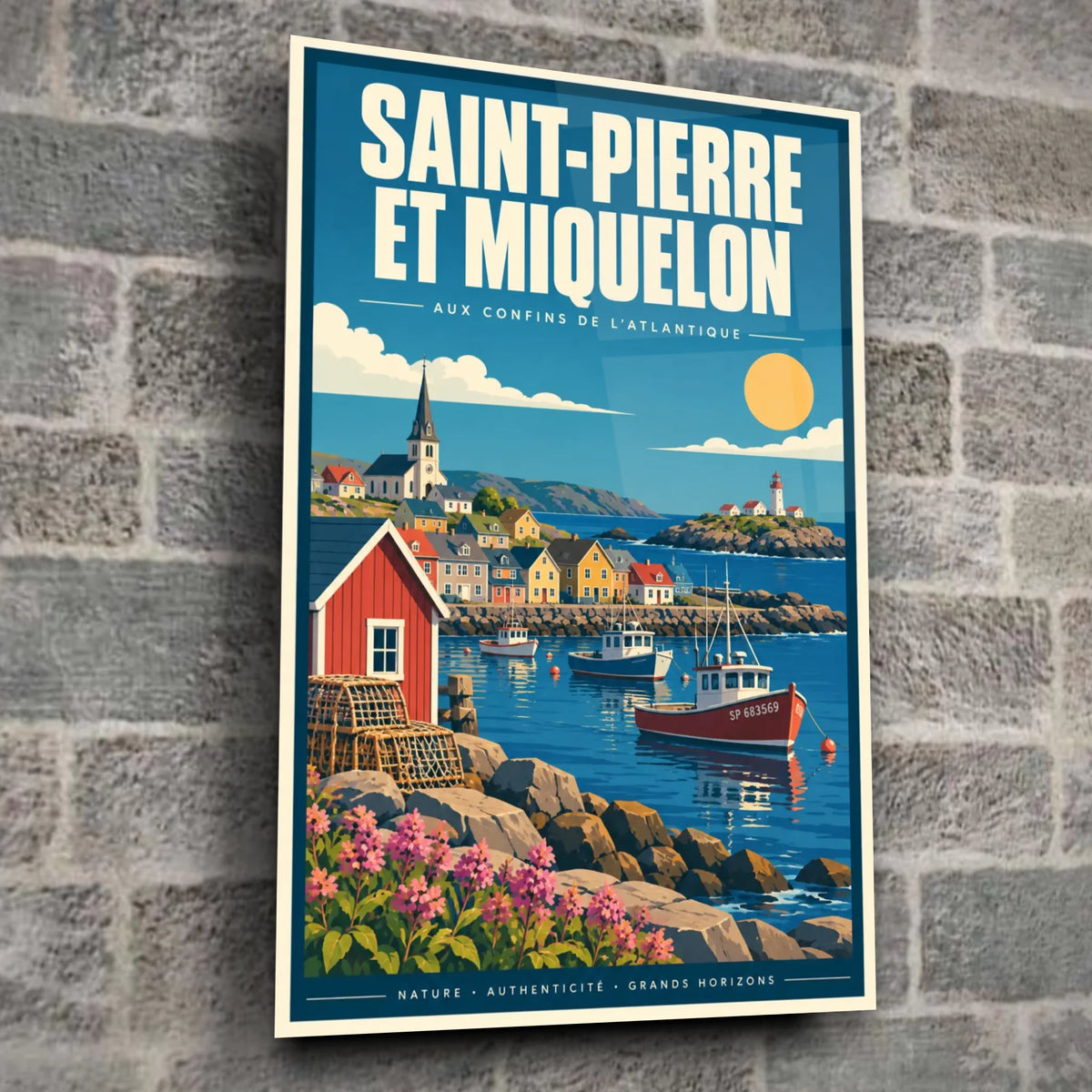 Tableau verre acrylique Saint-Pierre-et-Miquelon, gros plan