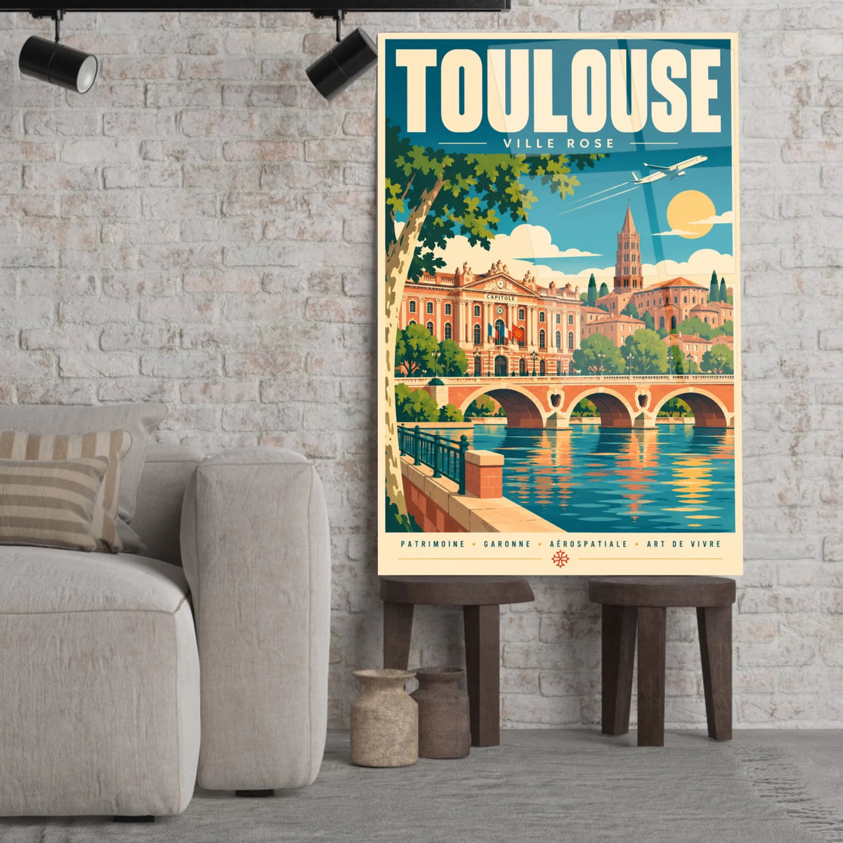 Tableau verre acrylique Toulouse, gros plan incliné