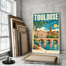Tableau verre acrylique Toulouse, incliné, variante