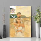 Tableau photo personnalisé effet peinture aquarelle encadré, portrait de couple près de plantes