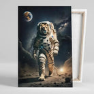 Tableau Cosmique Lion Astronaute sur toile, vue montrant l'épaisseur du châssis
