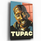 Tableau Décoratif 2Pac All Eyez On Me en verre acrylique, vue inclinée sur fond blanc