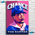 Tableau Décoratif Chance The Rapper en verre acrylique, sur un mur de briques blanches