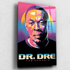 Tableau Décoratif Dr Dre en verre acrylique, vue inclinée sur fond clair