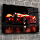 Tableau Décoratif Hot Road Convertible en verre acrylique, fixé sur un mur de pierre