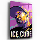 Tableau Décoratif Ice Cube en verre acrylique, vue inclinée sur fond blanc