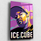 Tableau Décoratif Ice Cube en verre acrylique, vue inclinée sur fond clair