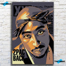 Tableau Décoratif Tupac Shakur 2Pac en verre acrylique, sur un mur de briques blanches