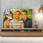 Tableau horizontal style Disney sur meuble TV, cadeau original, portrait de groupe d'amis