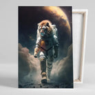 Tableau Lion Astronaute sur toile, vue montrant l'épaisseur du châssis