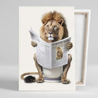 Tableau Lion aux toilettes sur toile, vue montrant l'épaisseur du châssis