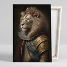 Tableau Lion Couronné en Habit Royal sur toile, vue montrant l'épaisseur du châssis