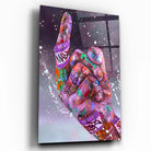 Tableau Street Art Défi Urbain en verre acrylique, vue inclinée sur fond blanc