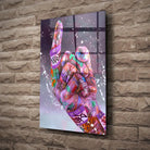 Tableau Street Art Défi Urbain en verre acrylique, fixé sur un mur de pierre