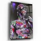Tableau Street Art Héritage Urbain en verre acrylique, vue inclinée sur fond blanc